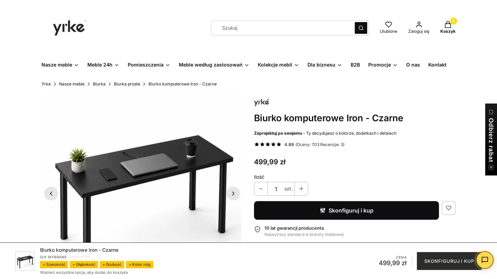 Stara karta produktu yrke.pl — jedno zdjęcie, brak wariantów przy cenie